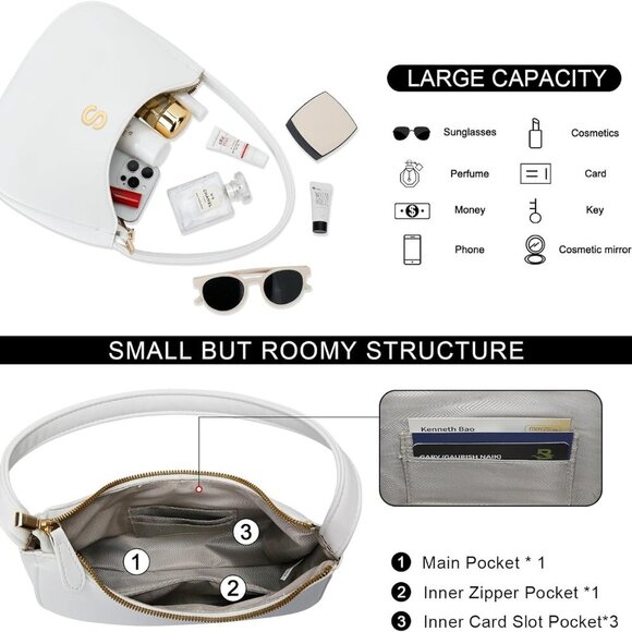 Personalized Gold Initial Clutch & Shoulder Bag - Perfect Daily Essentials - Picture 6 of 8